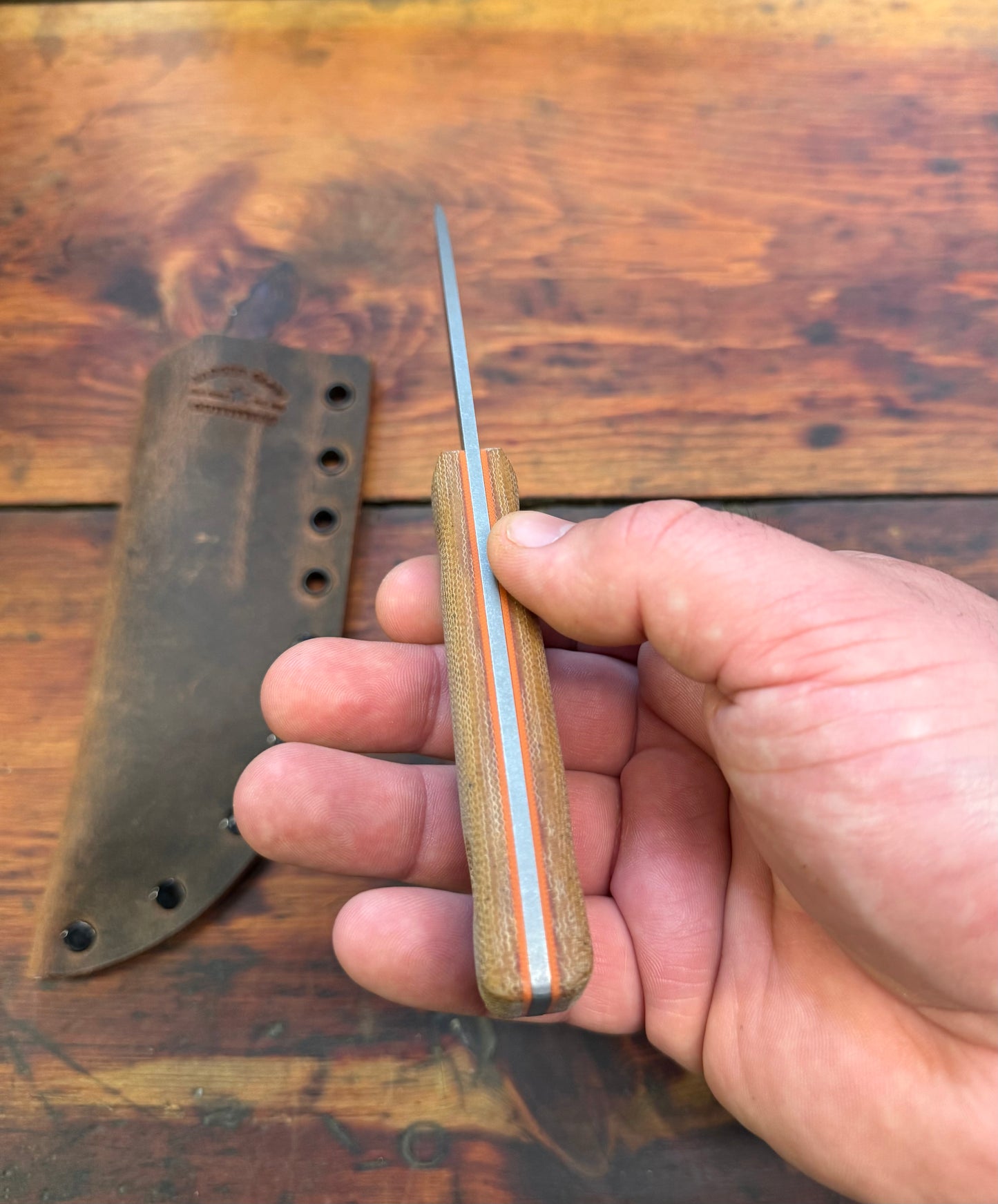 HKC - EDC3 - Natural Micarta - 3v - 014