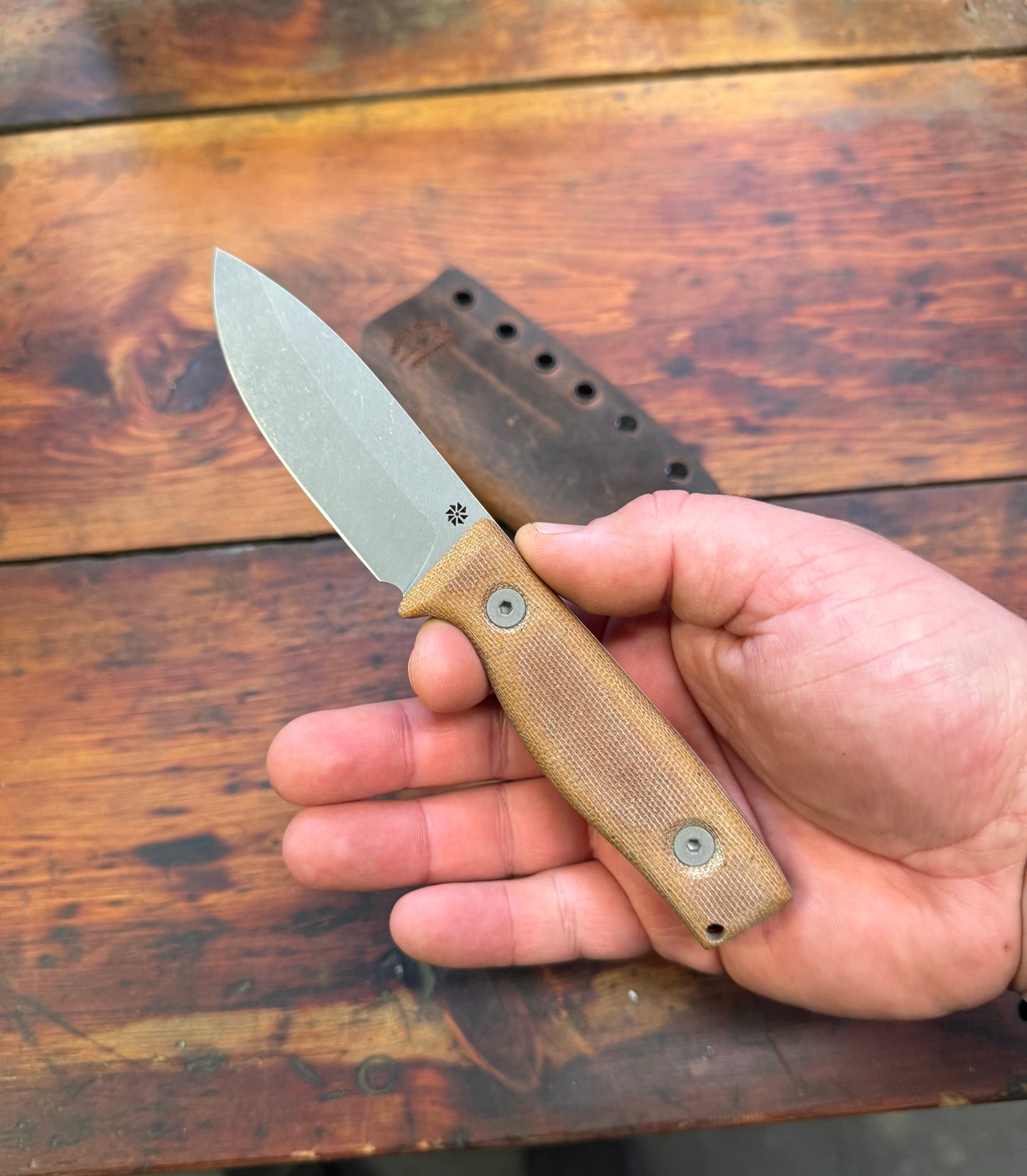 HKC - EDC3 - Natural Micarta - 3v - 014